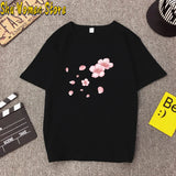 2020 Fashion Pink Cherry Blossom T-Shirt Summer cute Women t-shir