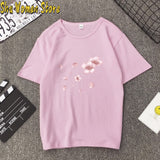 2020 Fashion Pink Cherry Blossom T-Shirt Summer cute Women t-shir