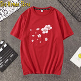 2020 Fashion Pink Cherry Blossom T-Shirt Summer cute Women t-shir