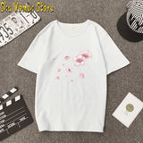 2020 Fashion Pink Cherry Blossom T-Shirt Summer cute Women t-shir