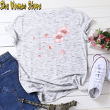 2020 Fashion Pink Cherry Blossom T-Shirt Summer cute Women t-shir