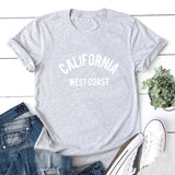 California West Coast Summer T Shirt Women Short Sleeve Funny Tshirt Women Cotton