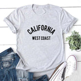 California West Coast Summer T Shirt Women Short Sleeve Funny Tshirt Women Cotton