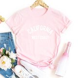 California West Coast Summer T Shirt Women Short Sleeve Funny Tshirt Women Cotton