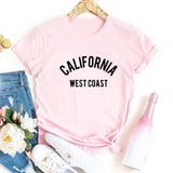 California West Coast Summer T Shirt Women Short Sleeve Funny Tshirt Women Cotton