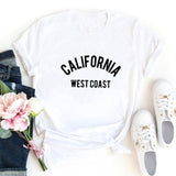 California West Coast Summer T Shirt Women Short Sleeve Funny Tshirt Women Cotton