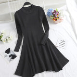 Women Long Sleeve Sweater Dress Women's Irregular Hem Casual Autumn