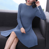 Women Long Sleeve Sweater Dress Women's Irregular Hem Casual Autumn