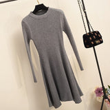 Women Long Sleeve Sweater Dress Women's Irregular Hem Casual Autumn