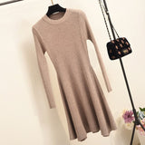 Women Long Sleeve Sweater Dress Women's Irregular Hem Casual Autumn