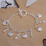 Wholesale Silver Plated Bracelet for women men,Wedding Jewelry Accessories