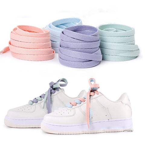 Candy Color Shoelaces Women Flat Solid Casual Shoe