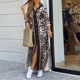 Elegant Maxi Beach Dress Women Button Down Long Shirt Dress