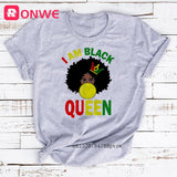 I Am A Strong Melanin Queen t shirt Women Clothes African Black