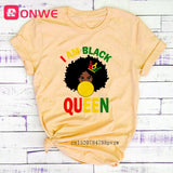 I Am A Strong Melanin Queen t shirt Women Clothes African Black