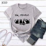 JCGO Summer Fashion Women T-shirt Cotton 5XL Plus Size Casual Short