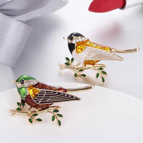 1 Piece Brooch Alloy Enamel Bird Animal Brooch Pin Jewelry for Womens