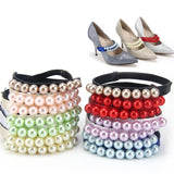 1 Pair Pearl Heels Bands Shoelace, Shoe Accessory Decoration Straps For Women